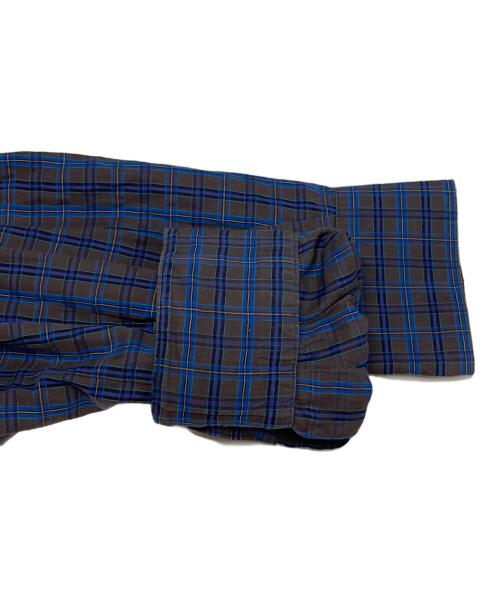 MIU MIU（ミュウミュウ）MIU MIU (ミュウミュウ) チェックシャツ グレー×ネイビー サイズ:39の古着・服飾アイテム