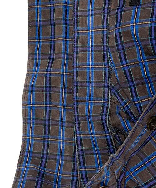 MIU MIU（ミュウミュウ）MIU MIU (ミュウミュウ) チェックシャツ グレー×ネイビー サイズ:39の古着・服飾アイテム