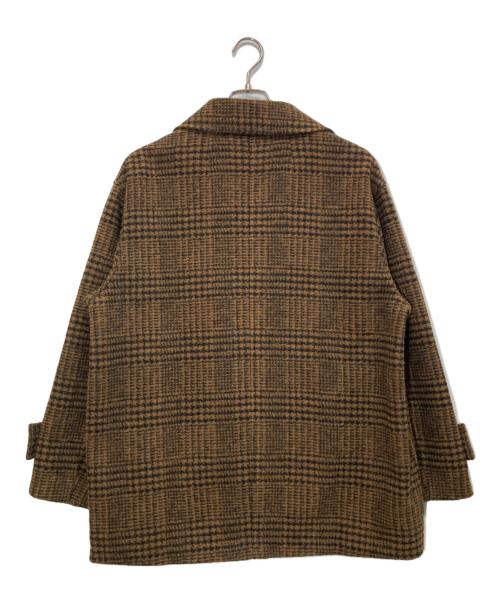 green label relaxing（グリーンレーベルリラクシング）green label relaxing (グリーンレーベルリラクシング) ボンディング チェック コート ブラウン サイズ:38の古着・服飾アイテム