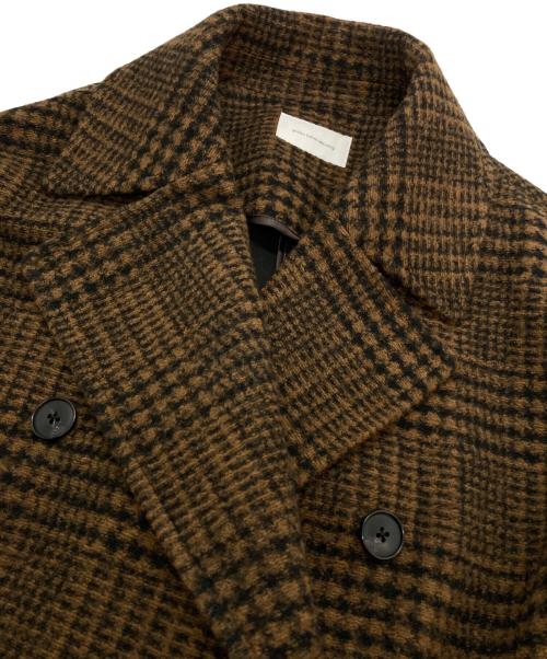 green label relaxing（グリーンレーベルリラクシング）green label relaxing (グリーンレーベルリラクシング) ボンディング チェック コート ブラウン サイズ:38の古着・服飾アイテム