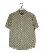 stussyステューシー）の古着「90sモノグラムシャツ」｜ベージュ