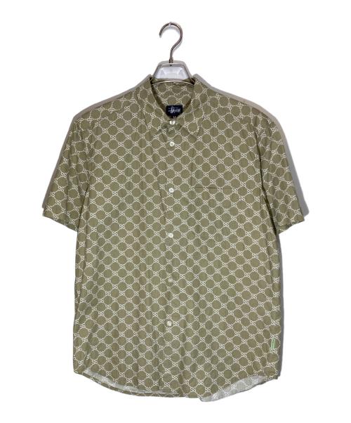 stussy（ステューシー）stussy (ステューシー) 90sモノグラムシャツ ベージュ サイズ:Ⅿの古着・服飾アイテム