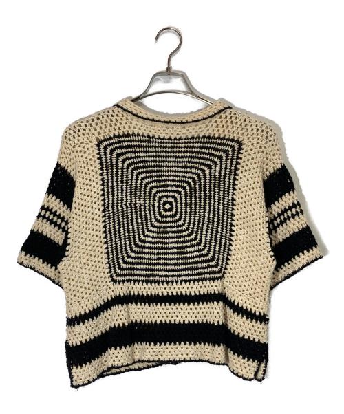 MAISON SPECIAL（メゾンスペシャル）MAISON SPECIAL (メゾンスペシャル) ニットカーディガン ブラック×ベージュ サイズ:Ⅿの古着・服飾アイテム