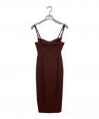 Ameriアメリ）の古着「MEDI LAYERED SUSPENDER I LINE SKIRT」｜ブラウン