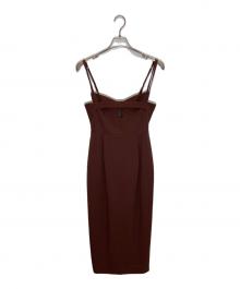Ameri（アメリ）の古着「MEDI LAYERED SUSPENDER I LINE SKIRT」｜ブラウン