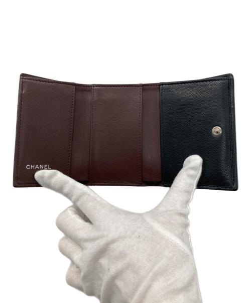 CHANEL（シャネル）CHANEL (シャネル) マトラッセクラシックスモールフラップウォレット ブラックの古着・服飾アイテム
