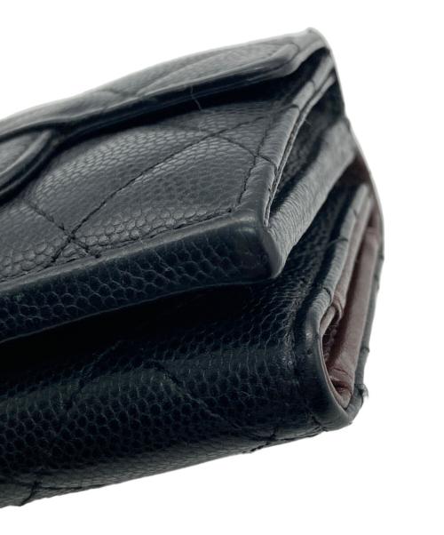 CHANEL（シャネル）CHANEL (シャネル) マトラッセクラシックスモールフラップウォレット ブラックの古着・服飾アイテム