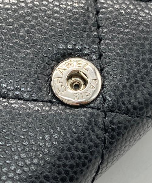 CHANEL（シャネル）CHANEL (シャネル) マトラッセクラシックスモールフラップウォレット ブラックの古着・服飾アイテム