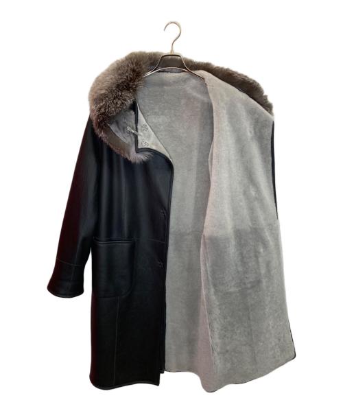 Pelley Lusso（ペレリールッソ）PELLEY LUSSO (ペレリールッソ) ムートンコート ブラック サイズ:Mの古着・服飾アイテム