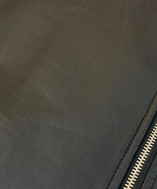 green label relaxing（グリーンレーベルリラクシング）green label relaxing (グリーンレーベルリラクシング) FM SHEEP レザー ノーカラー ジャケット ブラック サイズ:SIZE 40の古着・服飾アイテム