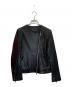 green label relaxing（グリーンレーベルリラクシング）の古着「FM SHEEP レザー ノーカラー ジャケット」｜ブラック
