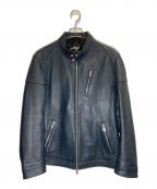RATTLE TRAPラトルトラップ）の古着「シープレザー シングルライダースジャケット」｜ネイビー