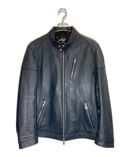 RATTLE TRAP（ラトルトラップ）RATTLE TRAP (ラトルトラップ) シープレザー シングルライダースジャケット ネイビー サイズ:3Lの古着・服飾アイテム