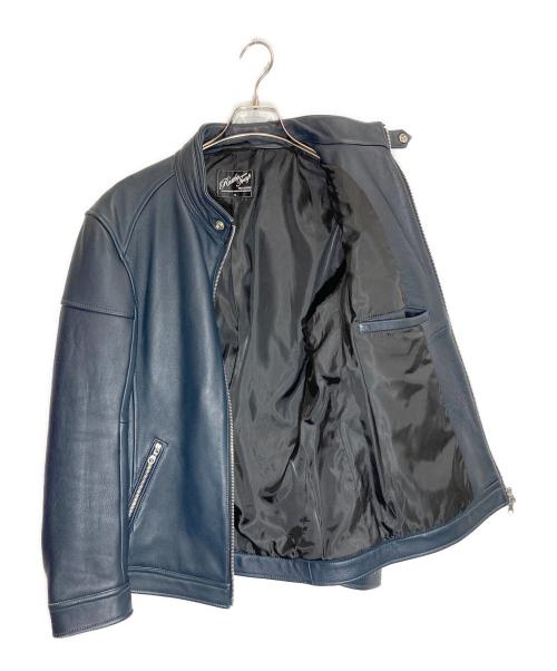RATTLE TRAP（ラトルトラップ）RATTLE TRAP (ラトルトラップ) シープレザー シングルライダースジャケット ネイビー サイズ:3Lの古着・服飾アイテム