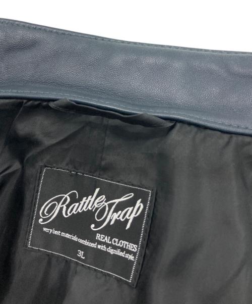 RATTLE TRAP（ラトルトラップ）RATTLE TRAP (ラトルトラップ) シープレザー シングルライダースジャケット ネイビー サイズ:3Lの古着・服飾アイテム