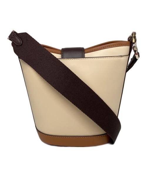 Kate Spade（ケイトスペード）Kate Spade (ケイトスペード) オードリー カラーブロック スムース レザー ミニ バケット バッグ ベージュの古着・服飾アイテム