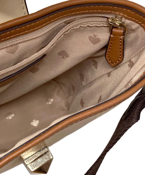 Kate Spade（ケイトスペード）Kate Spade (ケイトスペード) オードリー カラーブロック スムース レザー ミニ バケット バッグ ベージュの古着・服飾アイテム