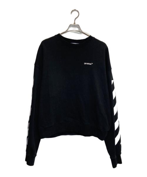 OFFWHITE（オフホワイト）OFFWHITE (オフホワイト) Diag crewneck sweatshirt ブラック サイズ:Lの古着・服飾アイテム