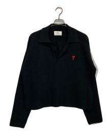 AMI PARIS（アミ パリス）の古着「ロゴスキッパーニット」｜ブラック