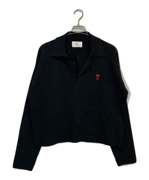 AMI PARIS（アミ パリス）AMI PARIS (アミ パリス) ロゴスキッパーニット ブラック サイズ:Lの古着・服飾アイテム