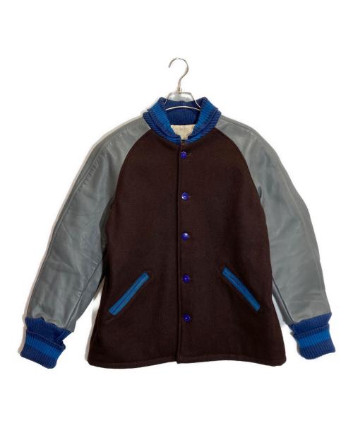 skookum（スクーカム）SKOOKUM (スクーカム) スタジャン ブラウン×ブルー サイズ:SIZE 38の古着・服飾アイテム