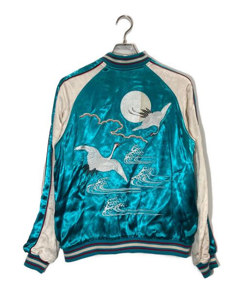 花旅楽団（ハナタビガクダン）花旅楽団 (ハナタビガクダン) スカジャン ブルー サイズ:Lの古着・服飾アイテム