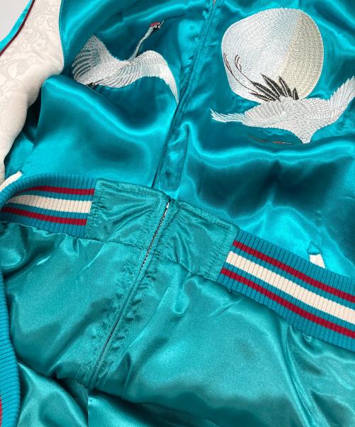 花旅楽団（ハナタビガクダン）花旅楽団 (ハナタビガクダン) スカジャン ブルー サイズ:Lの古着・服飾アイテム