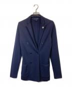 LARDINIラルディーニ）の古着「ミラノリブダブルブレストニットジャケット」｜ネイビー