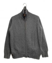 ATOMOFACTORY.（アトモファクトリー）の古着「ダメージジップアップカーディガン」｜グレー