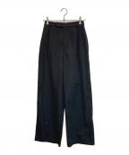 Sea Room lynnシールームリン）の古着「collab ナイロンtuckストレートパンツ」｜ブラック