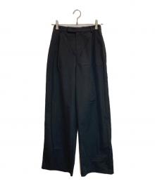 Sea Room lynn（シールームリン）の古着「collab ナイロンtuckストレートパンツ」｜ブラック