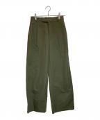 Sea Room lynnシールームリン）の古着「collab ナイロンtuckストレートパンツ」｜カーキ