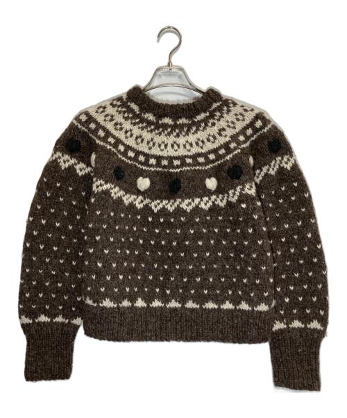 Sea Room lynn（シールームリン）Sea Room Lynn (シールームリン) ハートノルディックニット ブラウン サイズ:SIZE Freeの古着・服飾アイテム