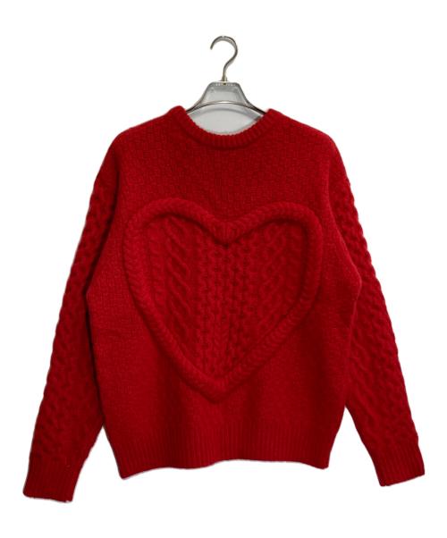 NKNIT（ンニット）NKNIT (ンニット) ハート ニット セーター レッド サイズ:SIZE 0の古着・服飾アイテム