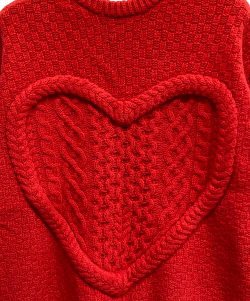 NKNIT（ンニット）NKNIT (ンニット) ハート ニット セーター レッド サイズ:SIZE 0の古着・服飾アイテム