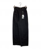 Sea Room lynnシールームリン）の古着「オーバーウエストワイドデニム SRN05」｜ブラック