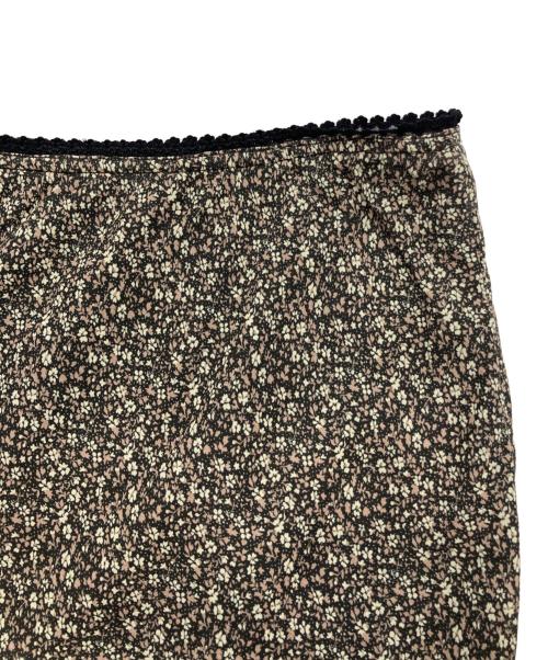 Sea Room lynn（シールームリン）Sea Room Lynn (シールームリン) レースウエスト VINTAGE SATIN スカート ブラック×ベージュ サイズ:Ⅿの古着・服飾アイテム