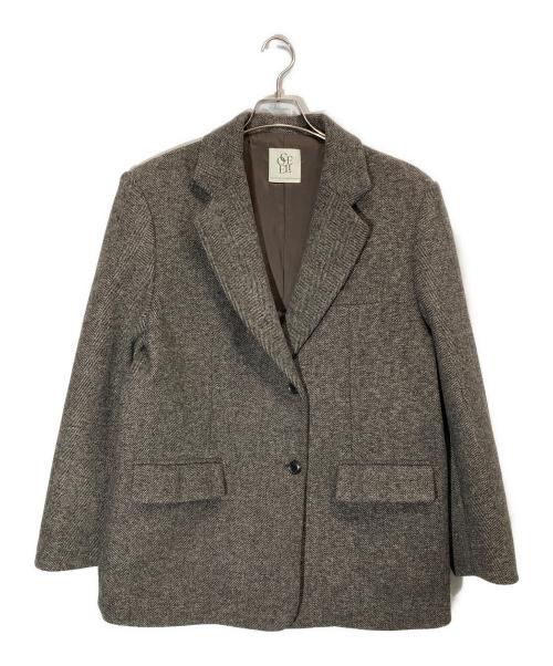 Sea Room lynn（シールームリン）Sea Room Lynn (シールームリン) collab オーバーショルダーテーラードジャケット ブラウン サイズ:SIZE Mの古着・服飾アイテム