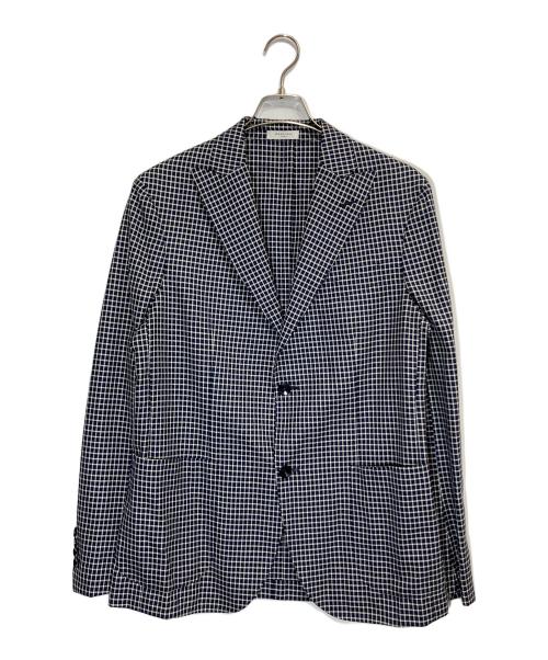 BOGLIOLI（ボリオリ）BOGLIOLI (ボリオリ) チェックテーラードジャケット ネイビー サイズ:48の古着・服飾アイテム
