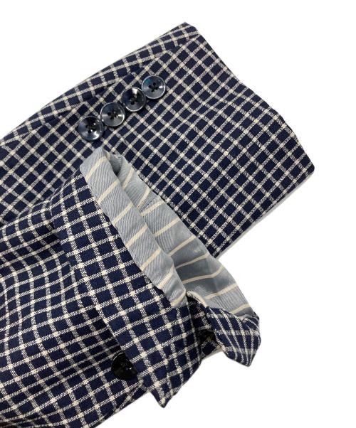 BOGLIOLI（ボリオリ）BOGLIOLI (ボリオリ) チェックテーラードジャケット ネイビー サイズ:48の古着・服飾アイテム