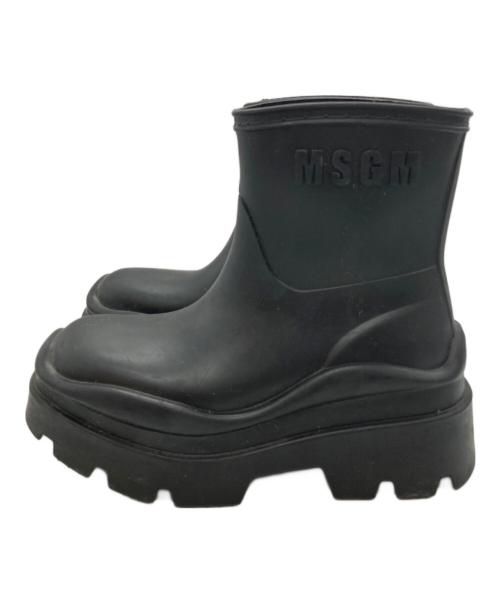 MSGM（エムエスジーエム）MSGM (エムエスジーエム) ロゴエンボスアンクルブーツ ブラック サイズ:37の古着・服飾アイテム