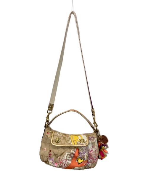 COACH（コーチ）COACH (コーチ) ポピー グラフィティショルダーバッグ ベージュ サイズ:-の古着・服飾アイテム