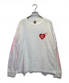 HUMAN MADEヒューマンメイド）の古着「HEART LOGO LS TEE」｜ホワイト