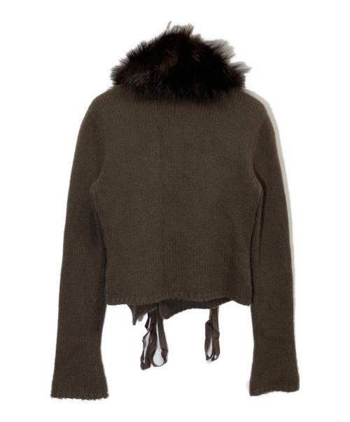 FOXEY BOUTIQUE（フォクシー ブティック）FOXEY BOUTIQUE (フォクシー ブティック) フォックスファー カシミヤカーディガン ブラウン サイズ:38の古着・服飾アイテム