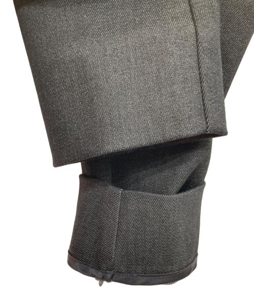 MIU MIU（ミュウミュウ）MIU MIU (ミュウミュウ) ラクーンファーテーラードジャケット ブラックアイボリー×グレー サイズ:42の古着・服飾アイテム