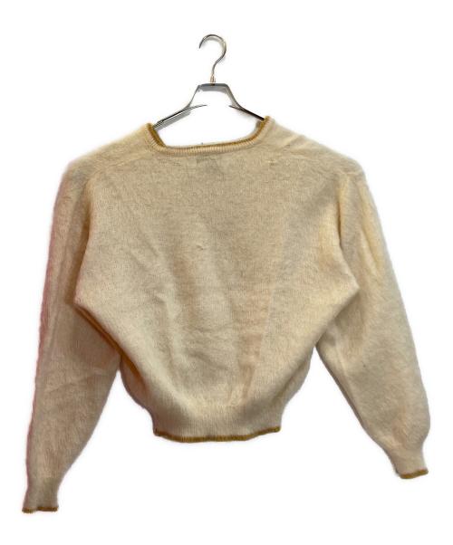 VAN HEUSEN（ヴァンヒューセン/バンヒューゼン）VAN HEUSEN (ヴァンヒューセン/バンヒューゼン) モヘア混Vネックニット ベージュ サイズ:Lの古着・服飾アイテム