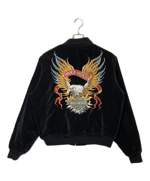HARLEY-DAVIDSON（ハーレーダビッドソン）HARLEY-DAVIDSON (ハーレーダビッドソン) ベロアスカジャン ブラック サイズ:Mの古着・服飾アイテム