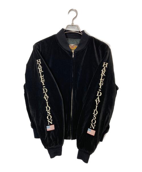 HARLEY-DAVIDSON（ハーレーダビッドソン）HARLEY-DAVIDSON (ハーレーダビッドソン) ベロアスカジャン ブラック サイズ:Mの古着・服飾アイテム