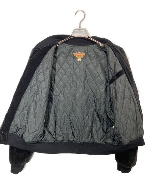 HARLEY-DAVIDSON（ハーレーダビッドソン）HARLEY-DAVIDSON (ハーレーダビッドソン) ベロアスカジャン ブラック サイズ:Mの古着・服飾アイテム