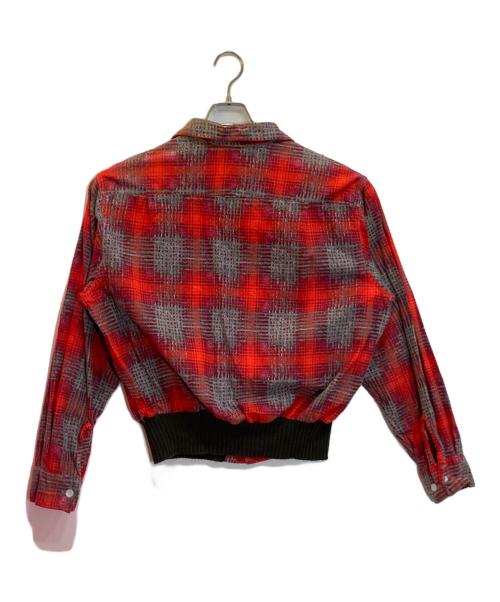 Pilgrim（ピルグリム）Pilgrim (ピルグリム) ヴィンテージリブ付きプリントネルチェックシャツ レッド サイズ:Lの古着・服飾アイテム